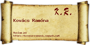 Kovács Ramóna névjegykártya