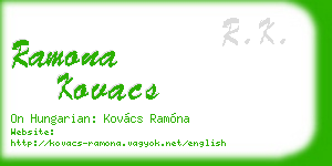 ramona kovacs business card