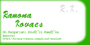 ramona kovacs business card